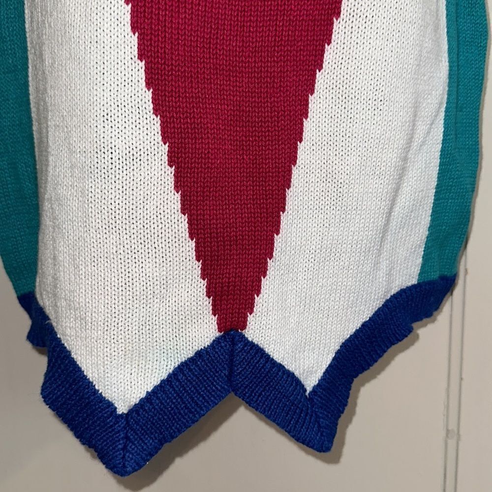 Vintage 80s The Eagle’s Eye multicolored sleeveless ramie/cotton sweater - Picture 3 of 8